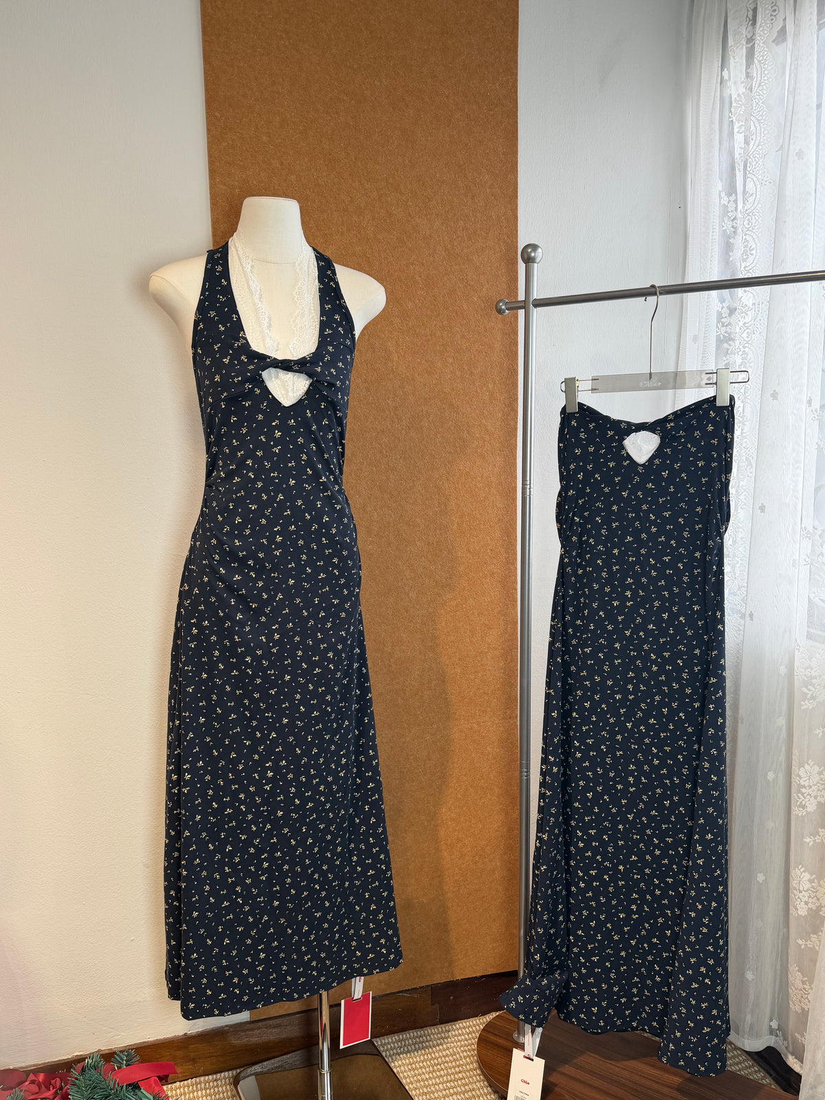 Ditsy Floral Halter Maxi Dress | Indie