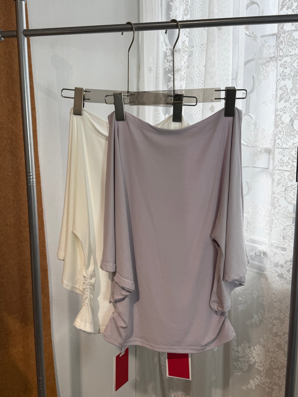Off-Shoulder Batwing Ruched Top | Rhea