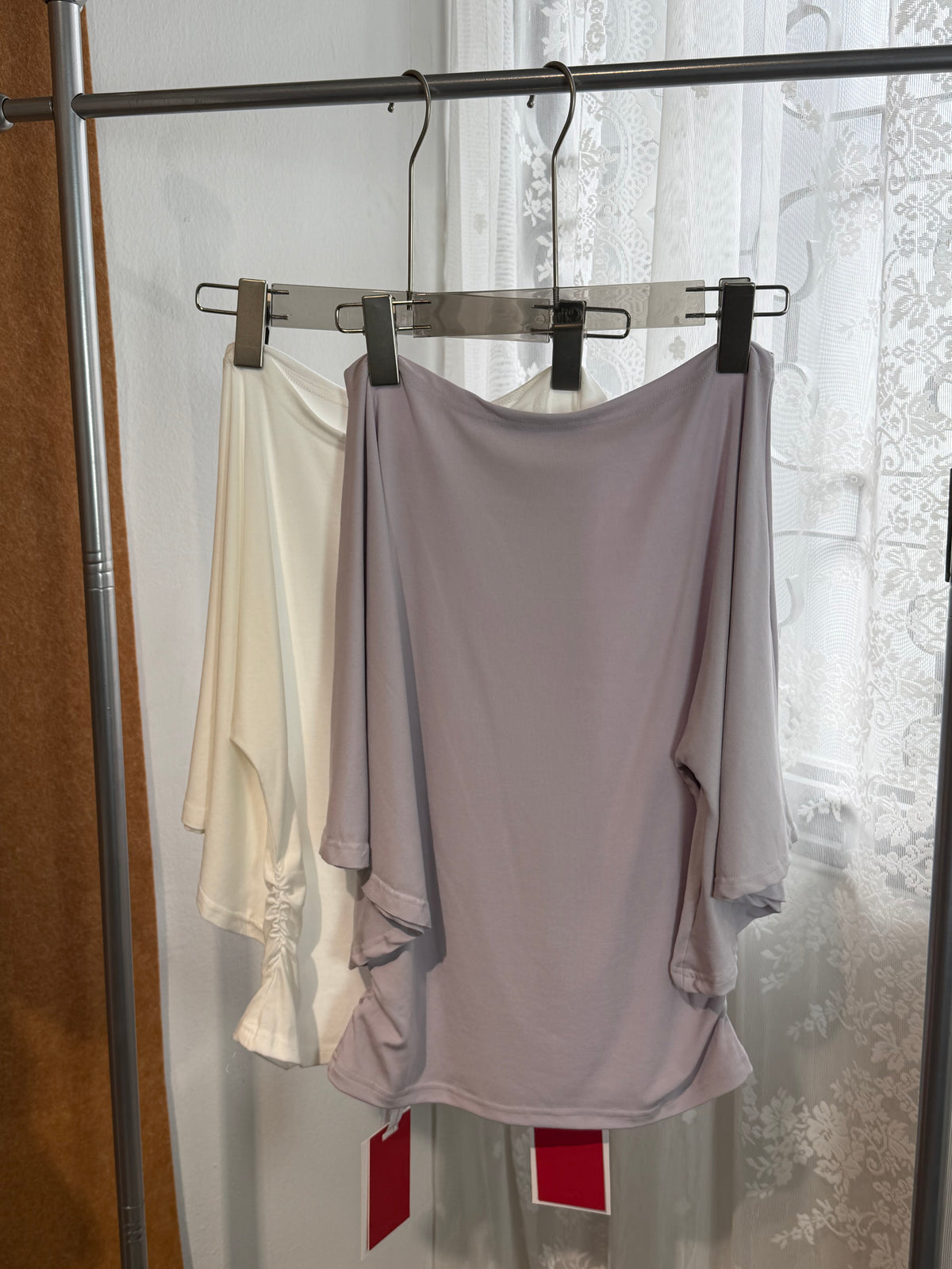 Off-Shoulder Batwing Ruched Top | Rhea