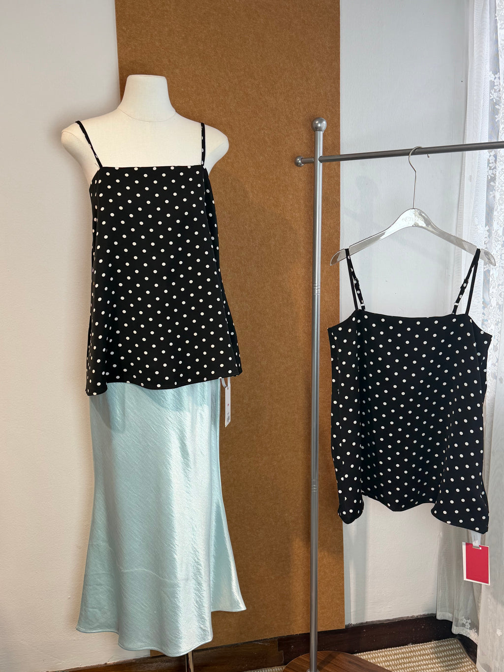 Polka Dot Square-Neck A-Line Cami | Dahlia