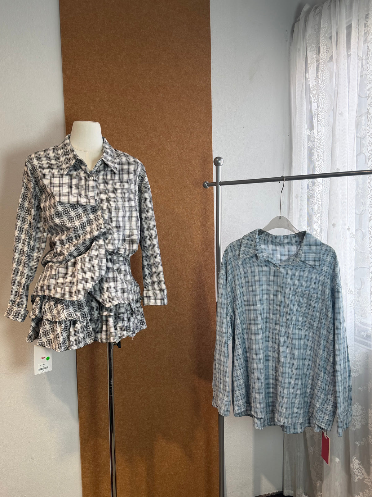 Plaid Oversized Drop-Shoulder Shirt | Cecilia