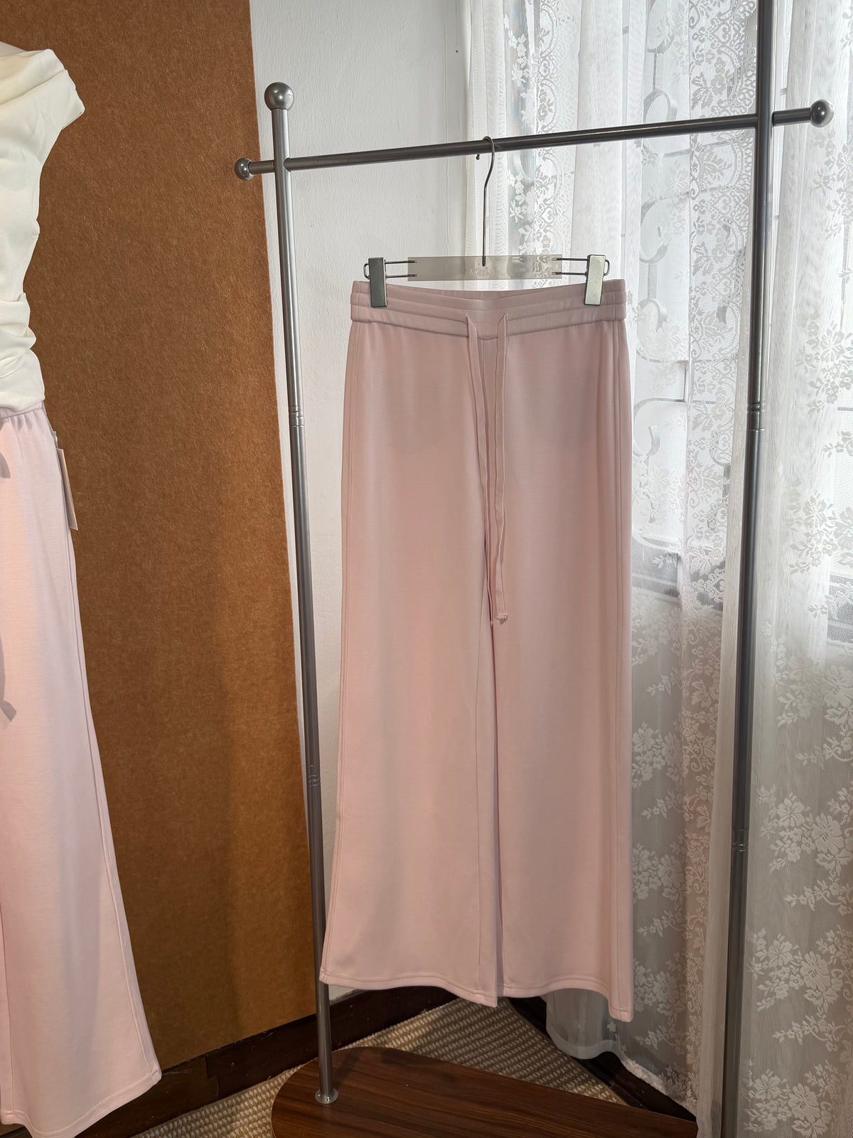 Ribbed Wide-Leg Drawstring Trousers | Nixie