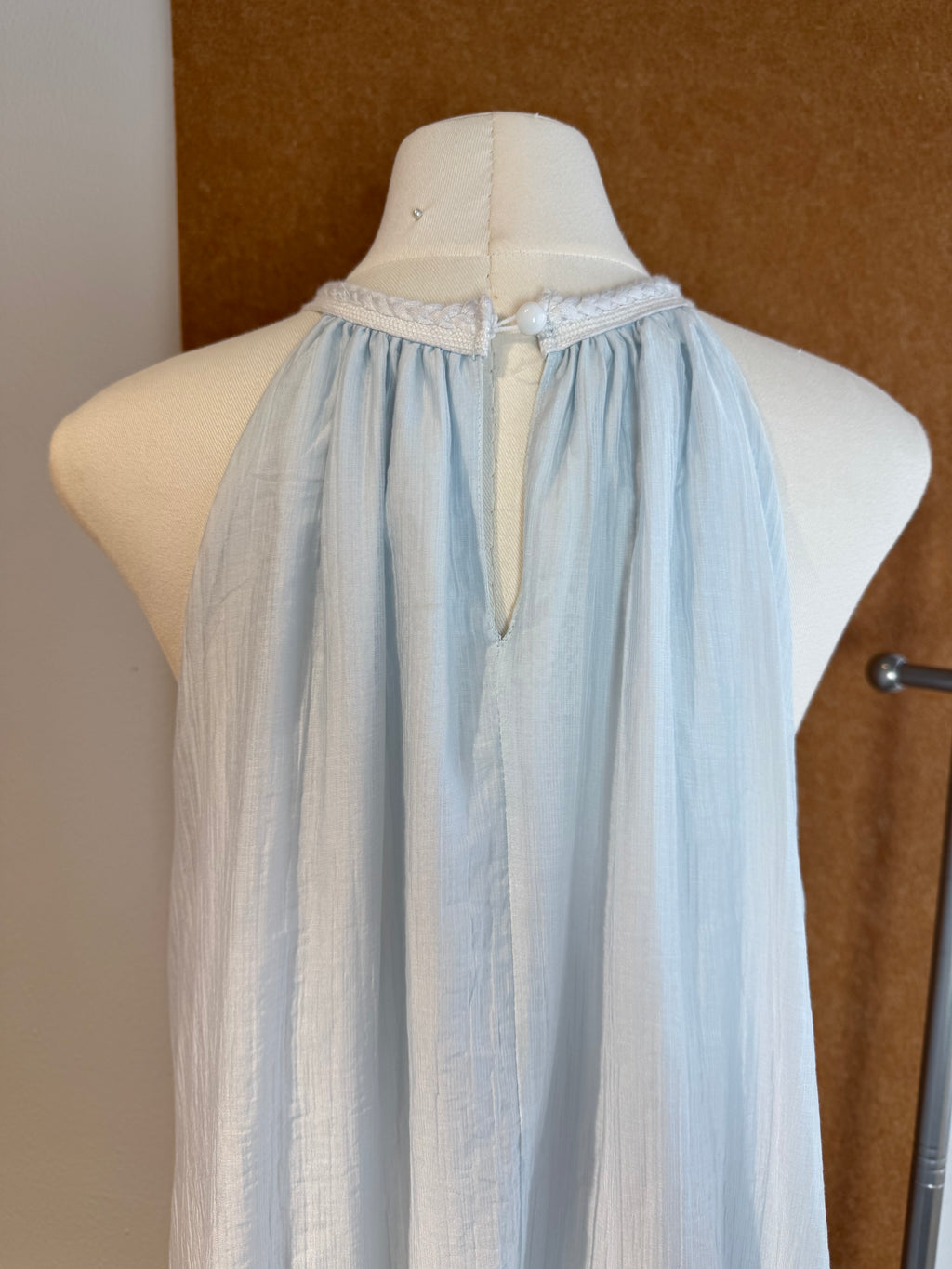 Halter-Neck Asymmetric Overlay Two-Layer Maxi Dress | Sofia