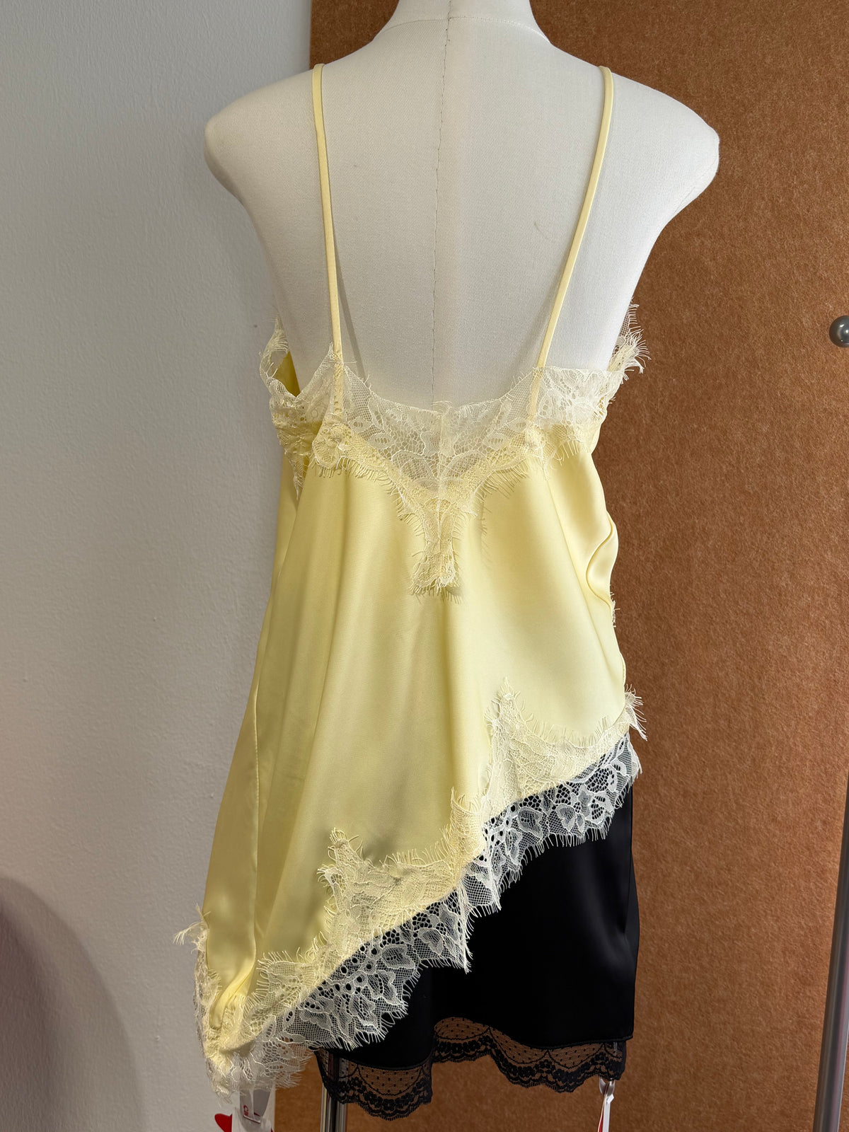 Eyelash Lace Trim Satin Cami Top | Ami