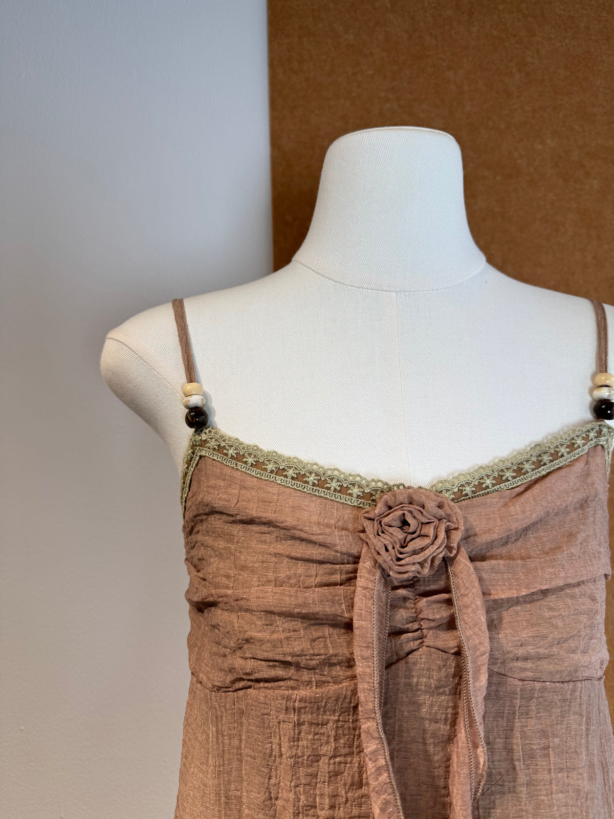 Beaded Strap Rosette Cami | Aether