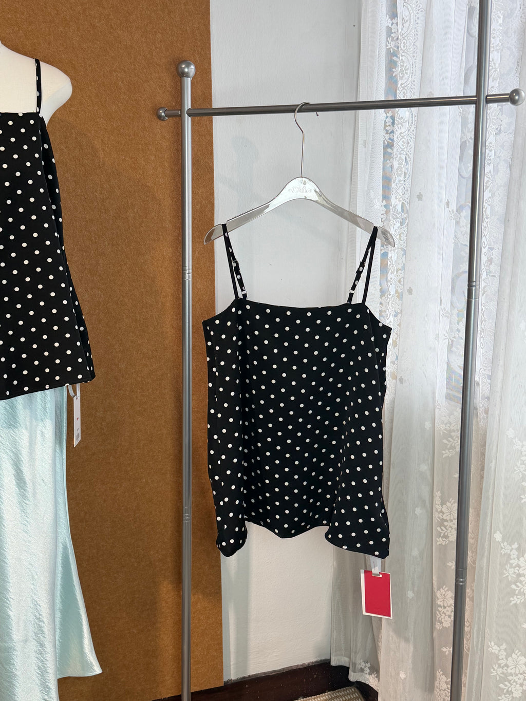 Polka Dot Square-Neck A-Line Cami | Dahlia