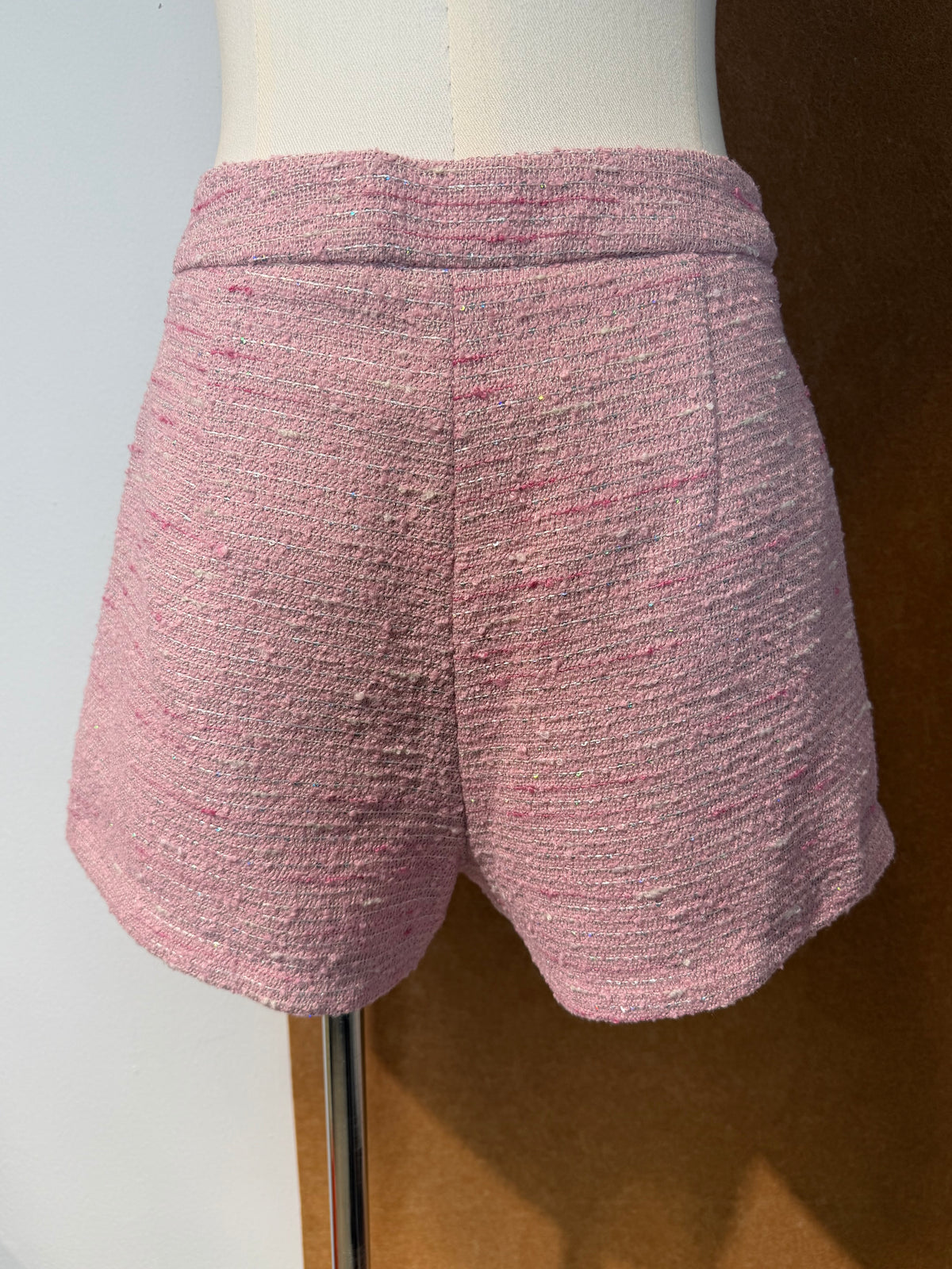 Pink Tweed-Style Shorts | Ulani Bottom