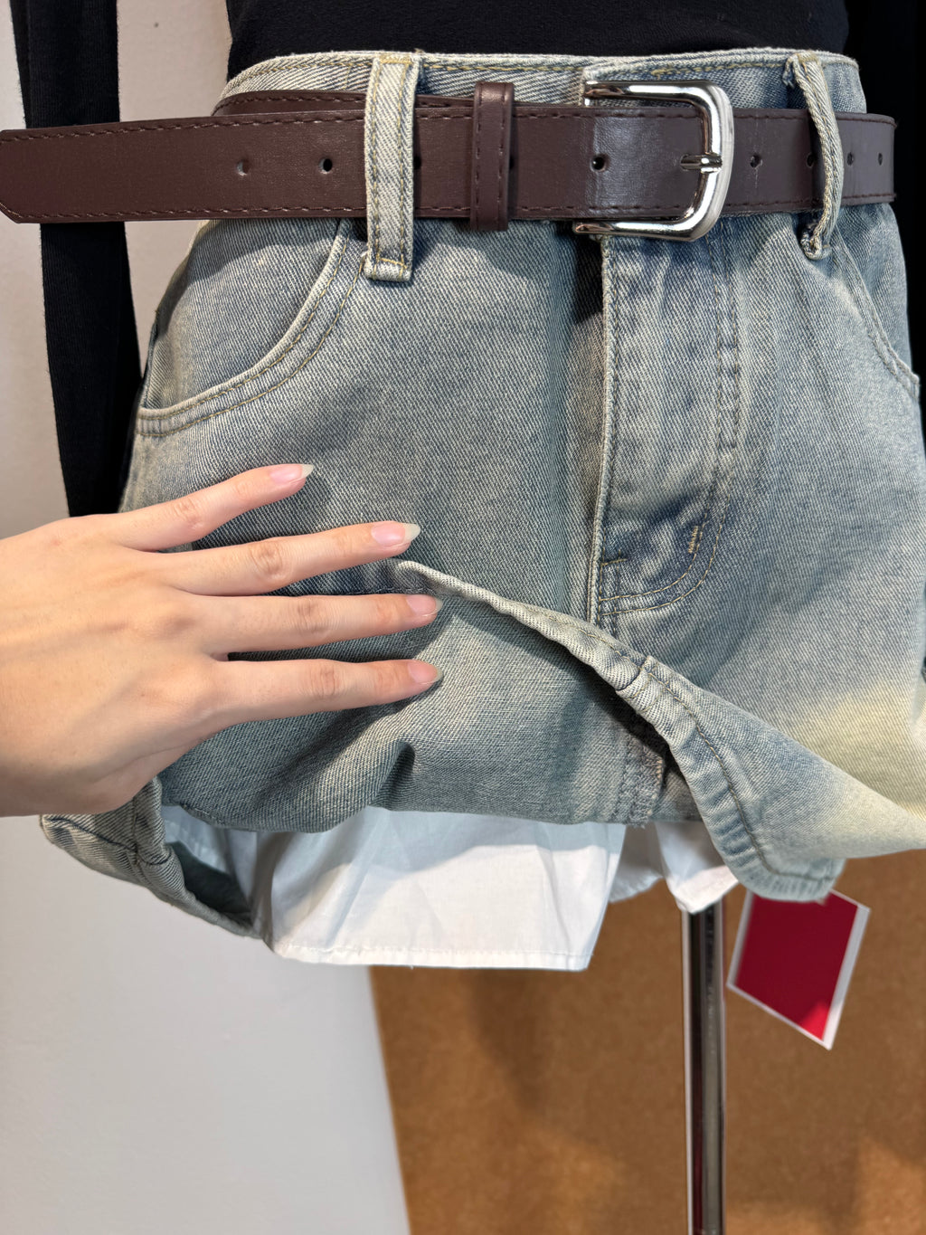 Cargo Pocket Denim Mini Skirt | Aurelia