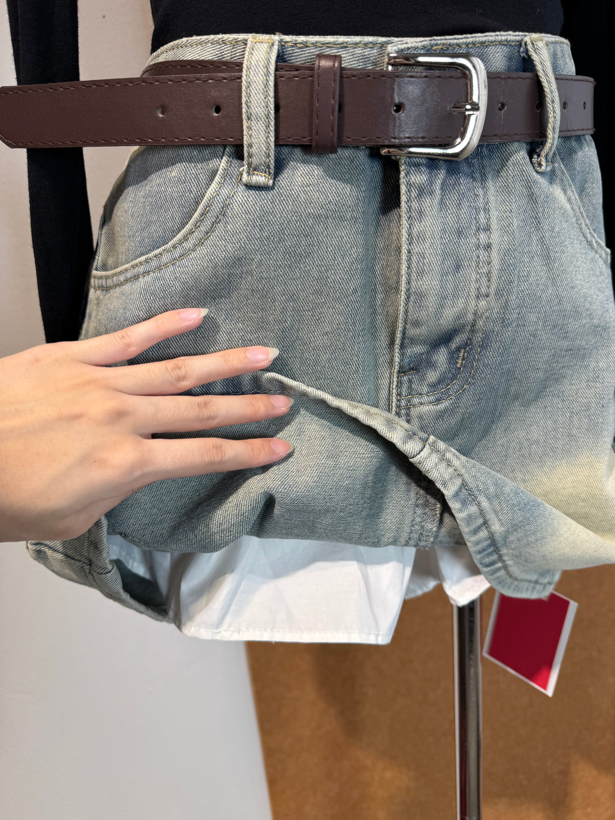 Cargo Pocket Denim Mini Skirt | Aurelia