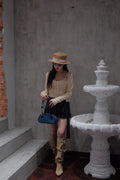 Sheer Knit Pearl-Button Cropped Sun Cardigan | Elysia