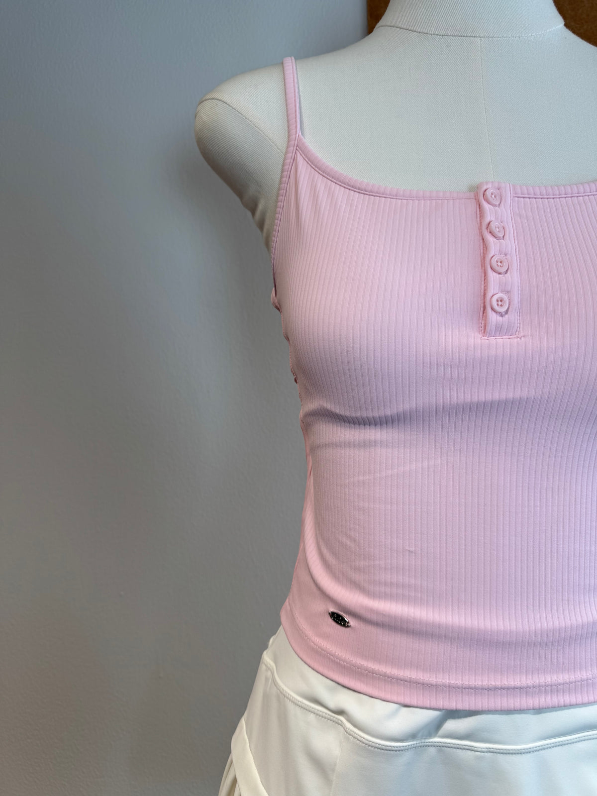 Ribbed Button-Front Cami | Amber