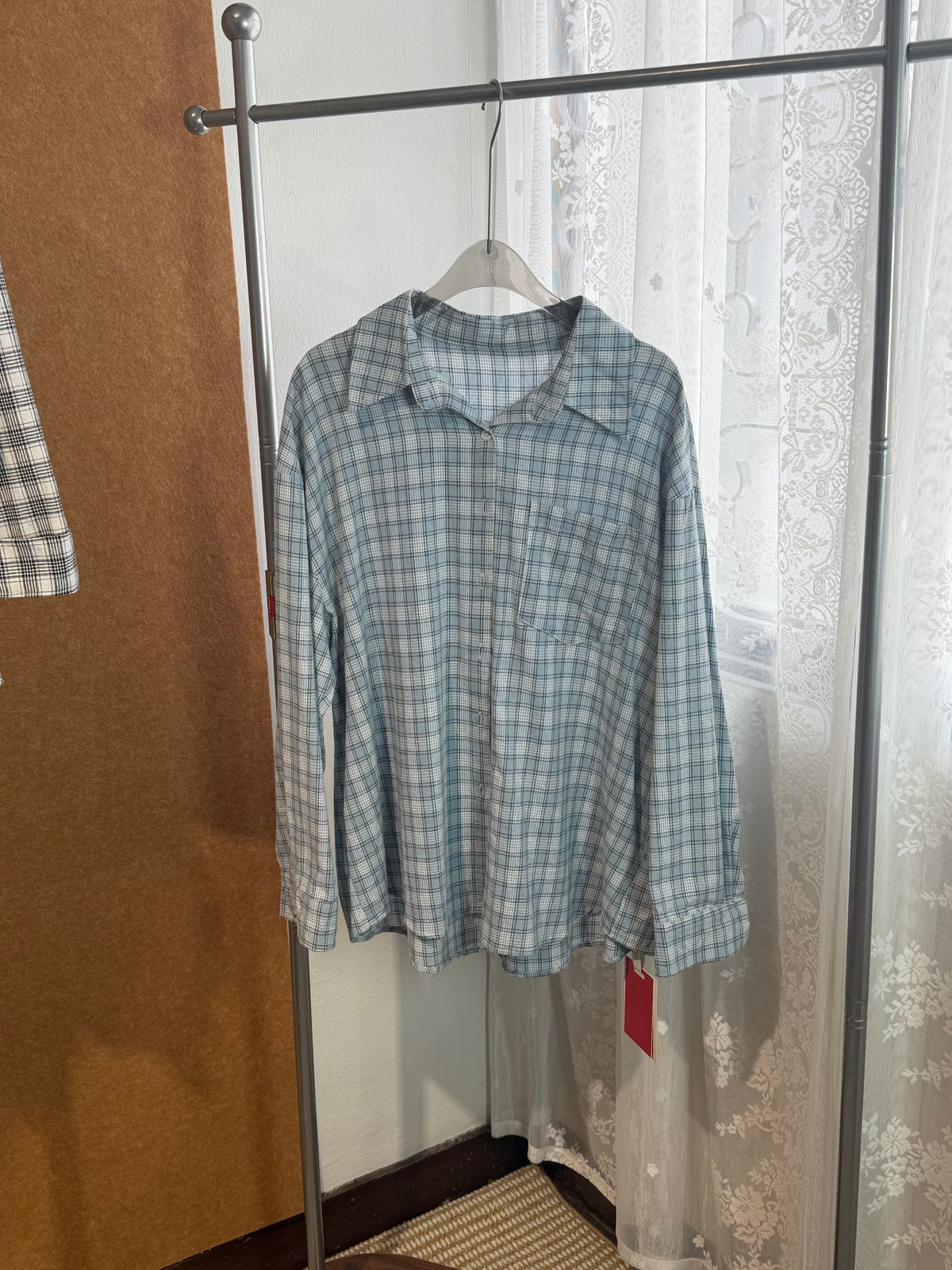 Plaid Oversized Drop-Shoulder Shirt | Cecilia