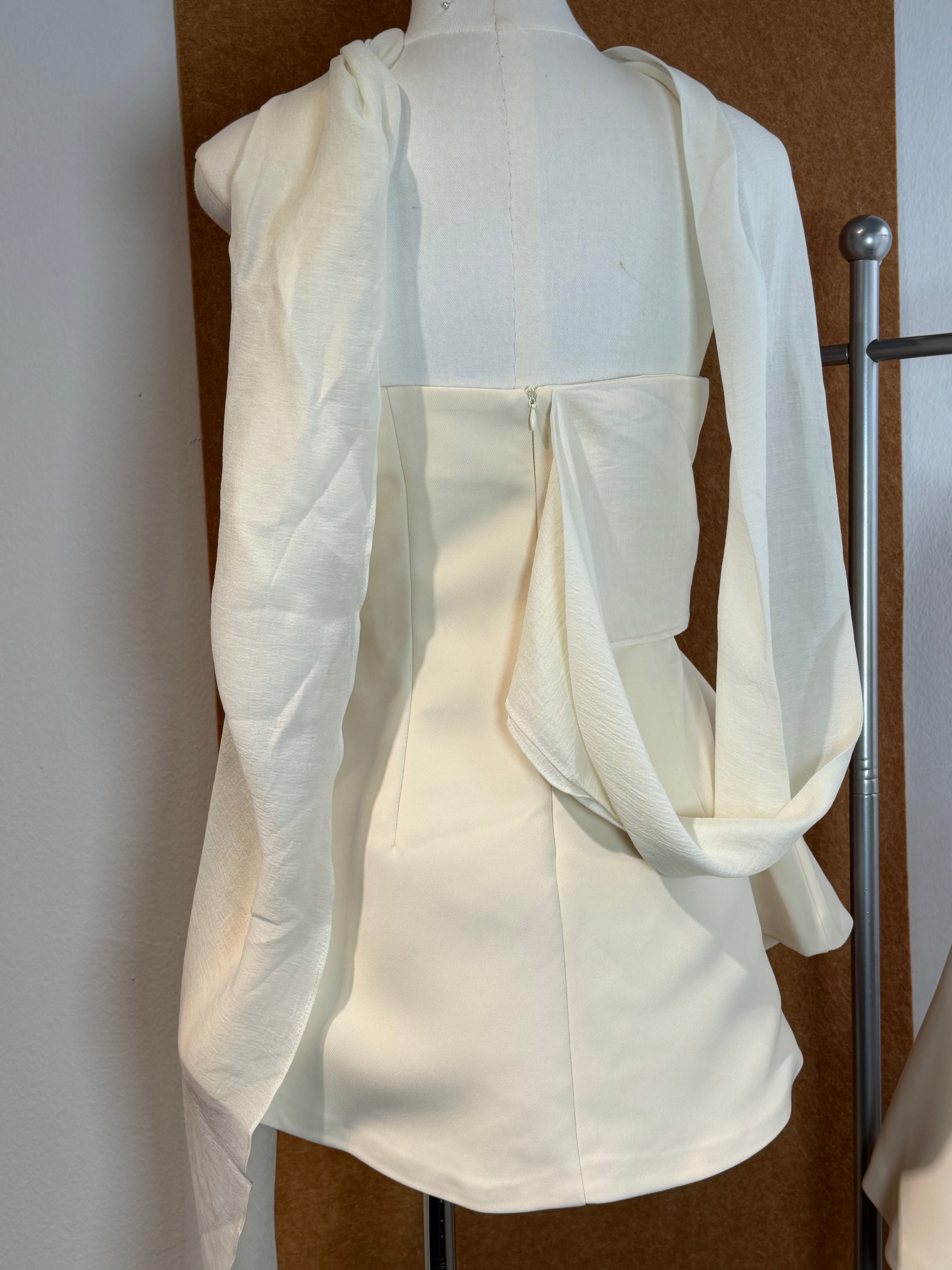 Satin Strapless Mini Dress & Scarf Set | Veda