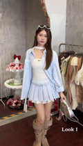 Blue Stripe Lace-Pocket Oversized Long-Sleeve Shirt | Kallie