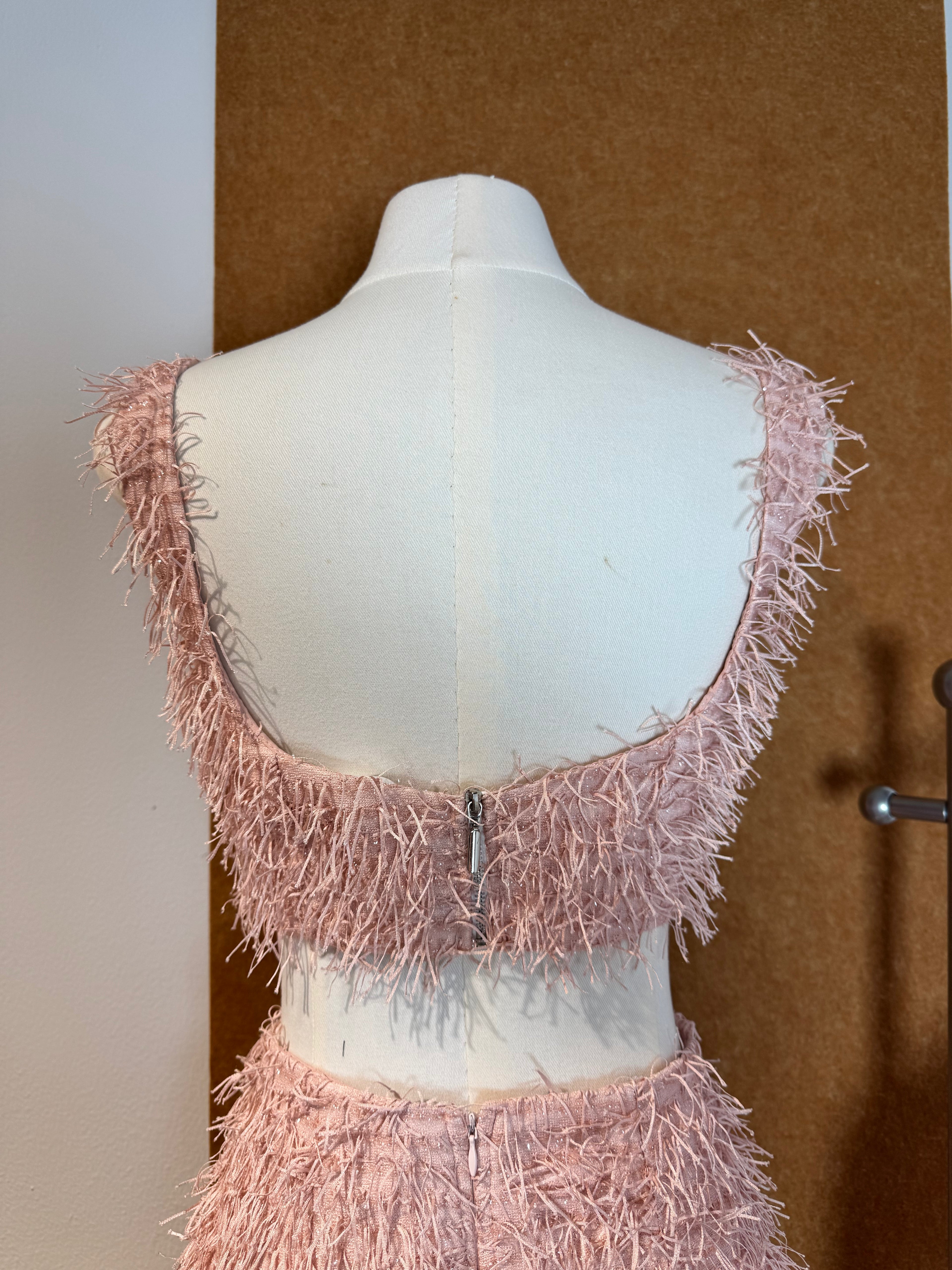 Feather-Fringe Square-Neck Crop Cami | Niaa
