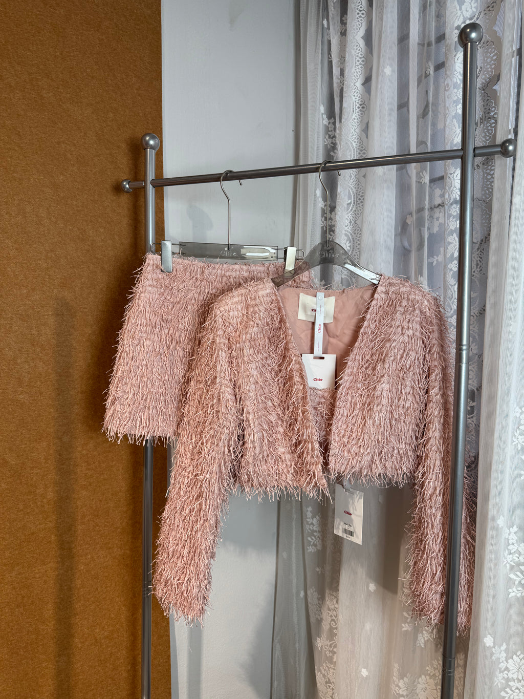 Feather-Fringe Open Cardigan | Nia