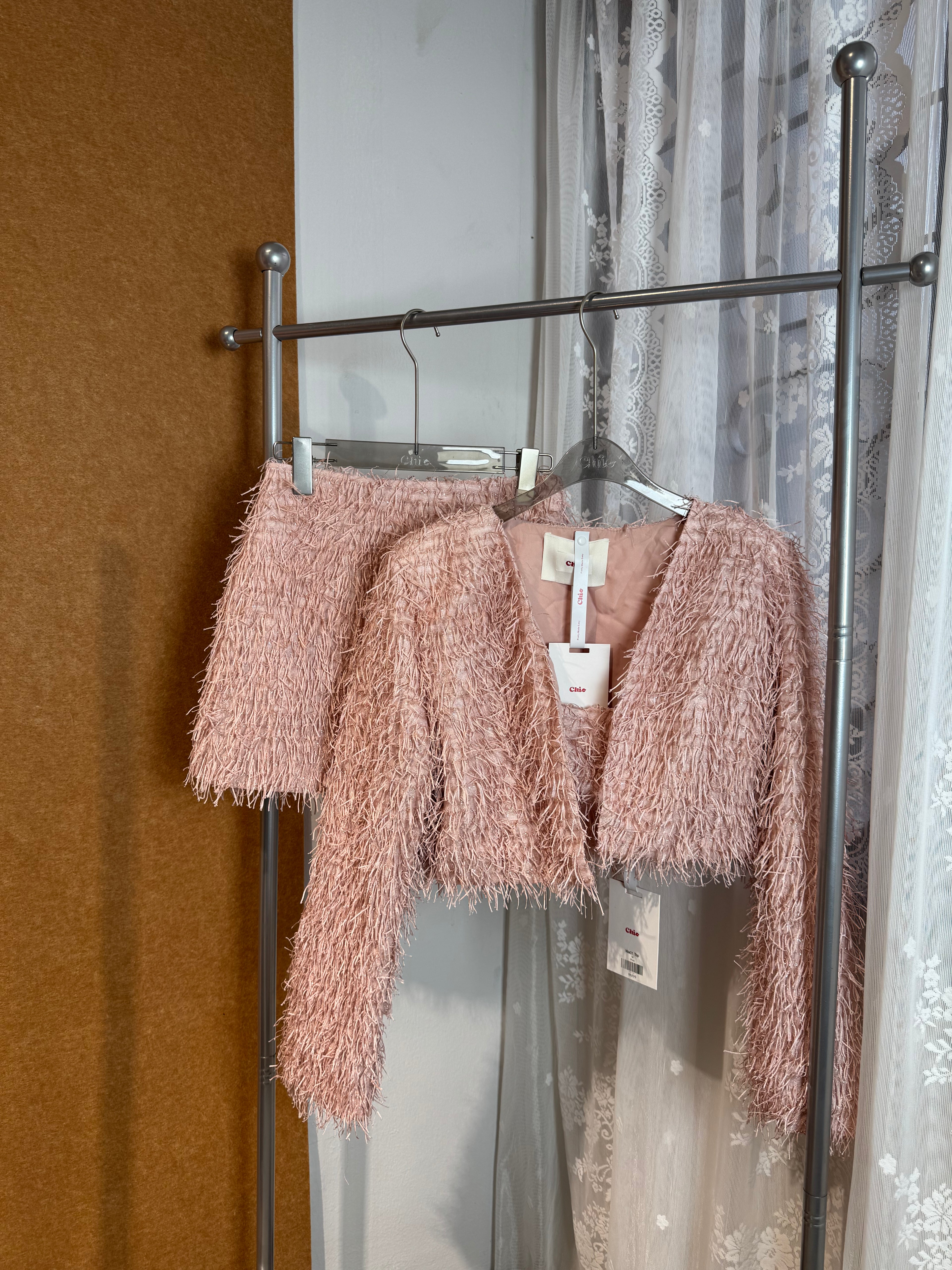 Feather-Fringe Open Cardigan | Nia