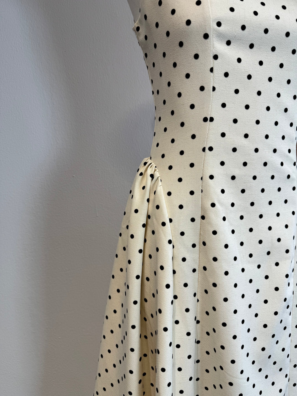 Polka Dot Square-Neck Pleated Maxi Dress | Elise