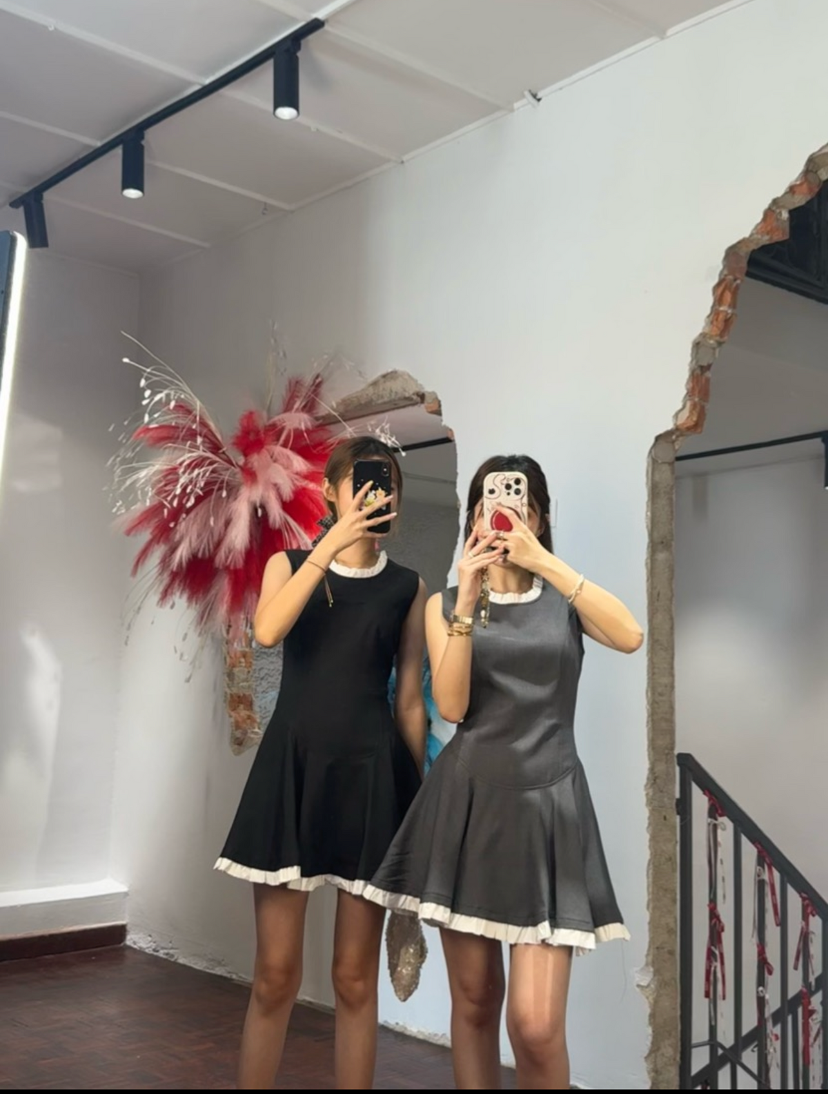 Ruffle Collar Fit-and-Flare Mini Dress | Aziel
