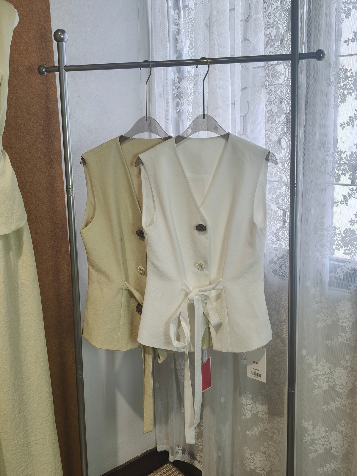 Floral-Button Blazer Vest | Alessia