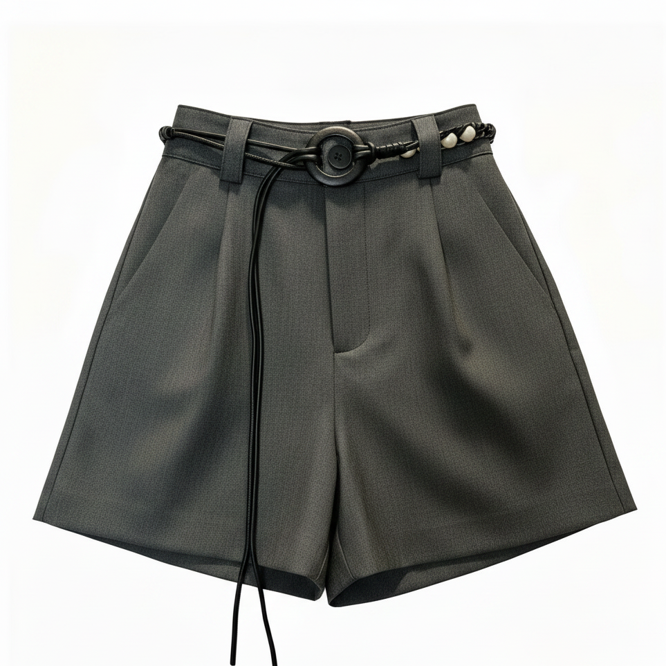 High-Rise A-Line Suiting Shorts | Natalie