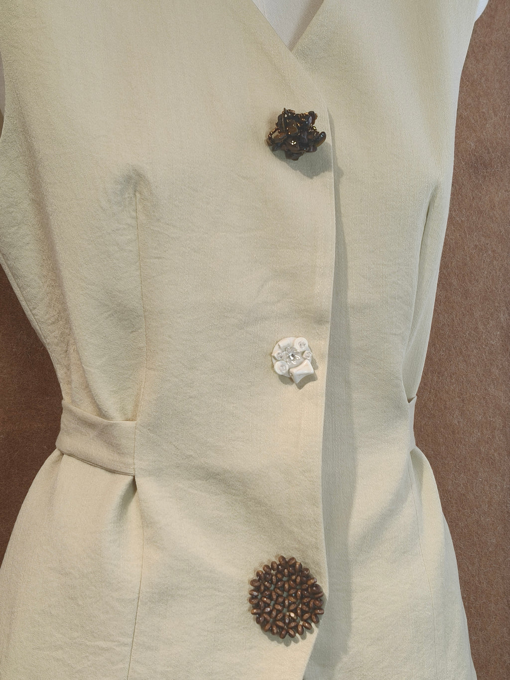 Floral-Button Blazer Vest | Alessia