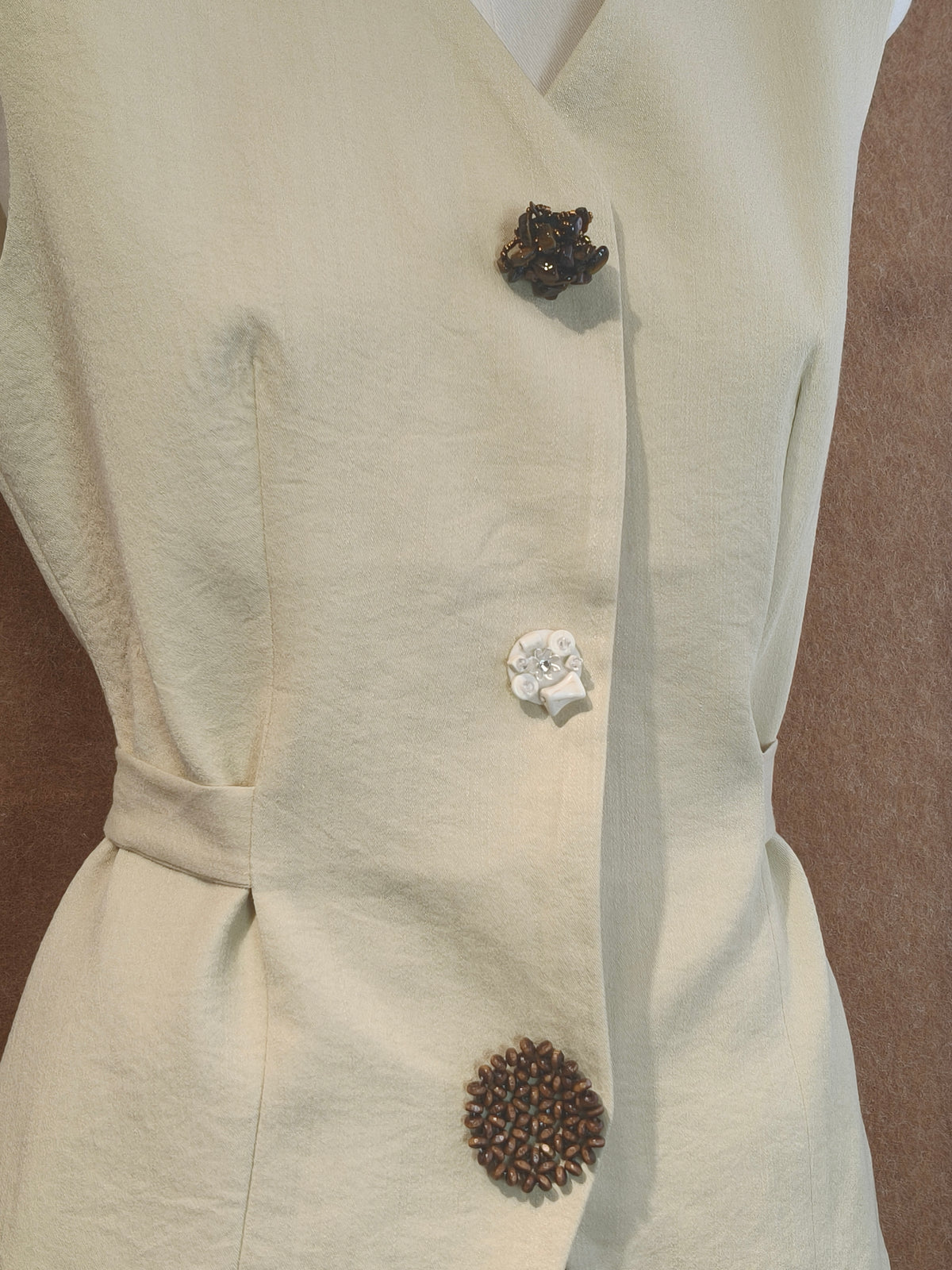 Floral-Button Blazer Vest | Alessia