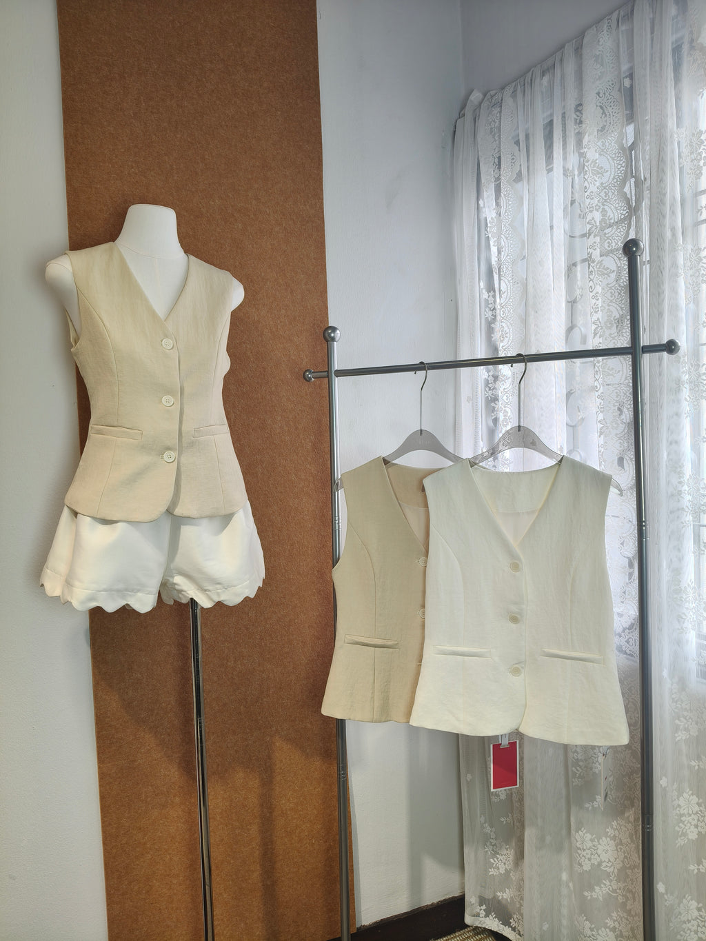 Structured V-Neck Waistcoat Vest | Nicole