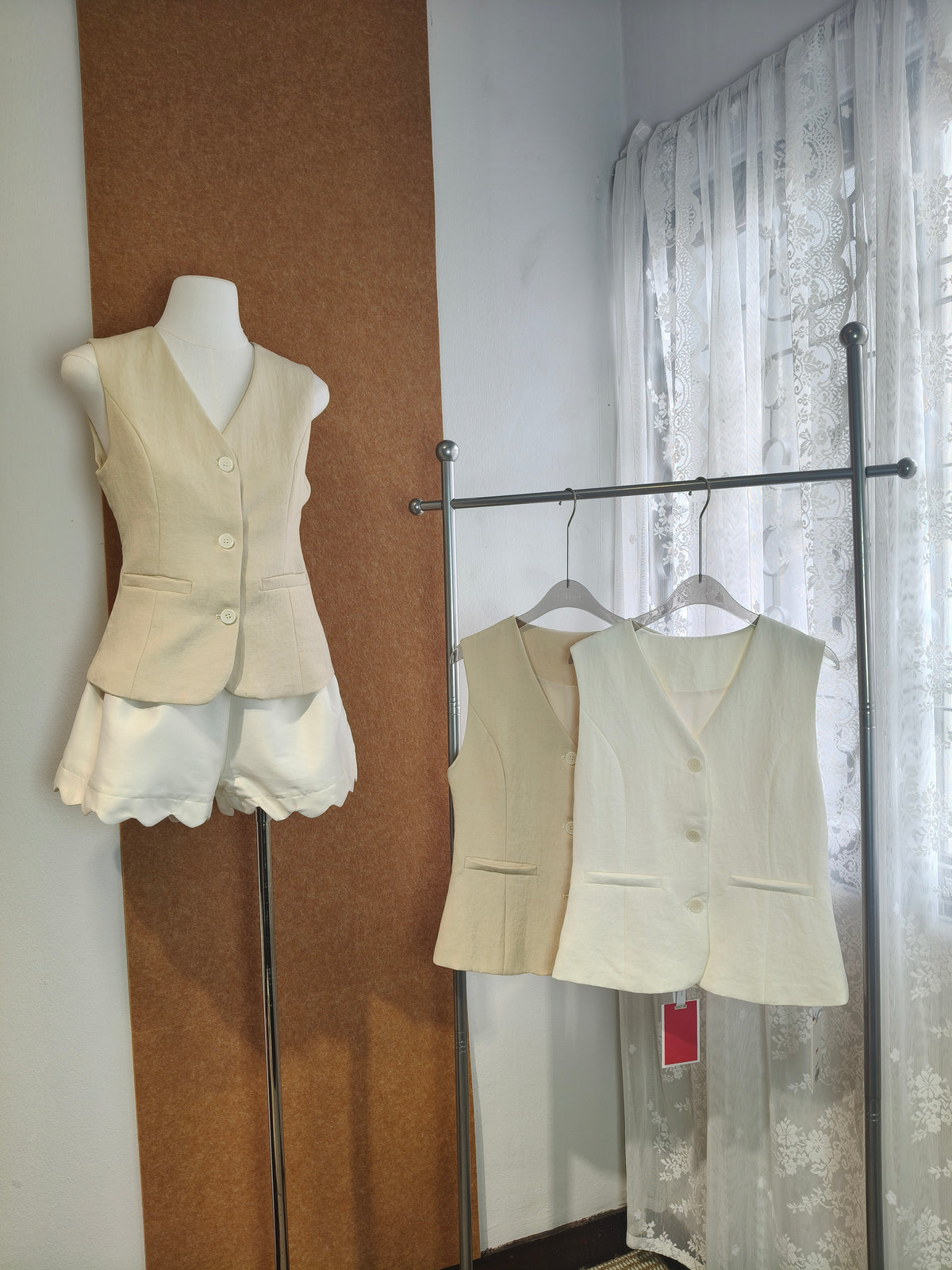 Structured V-Neck Waistcoat Vest | Nicole