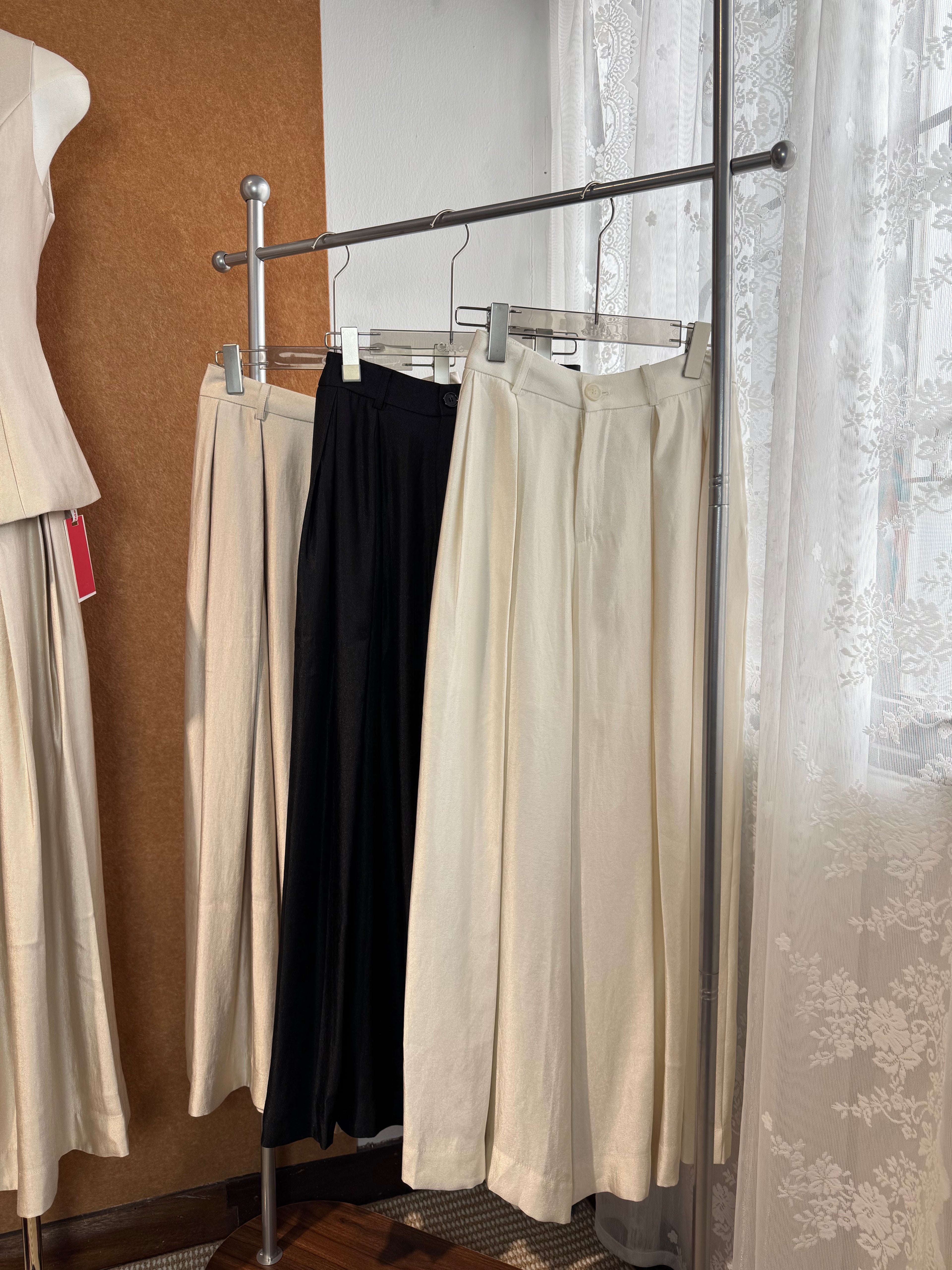 High-Rise Pleated Wide-Leg Palazzo Trousers | Aspen