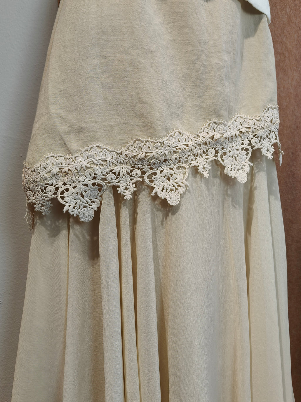 Lace Trim Chiffon Ruffle Midi Skirt | Nicole