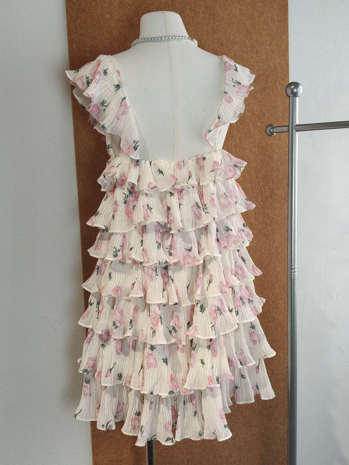 Watercolour Floral Tiered Ruffle Cake Dress | Kynra