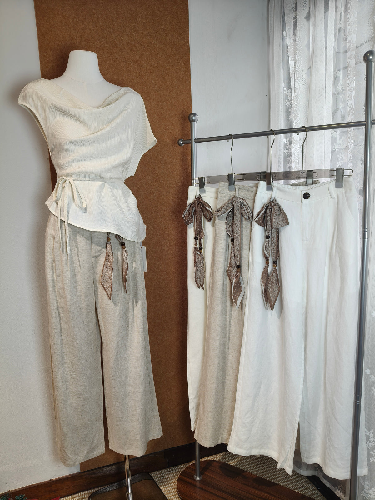 Linen High-Rise Wide-Leg Trousers | Madeline