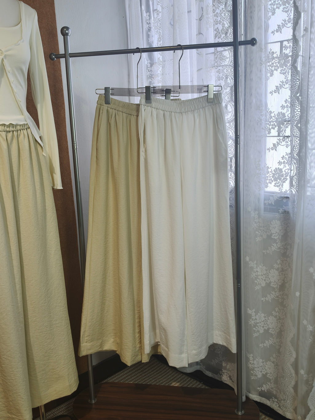 Textured Wide-Leg Palazzo Trousers | Alessia