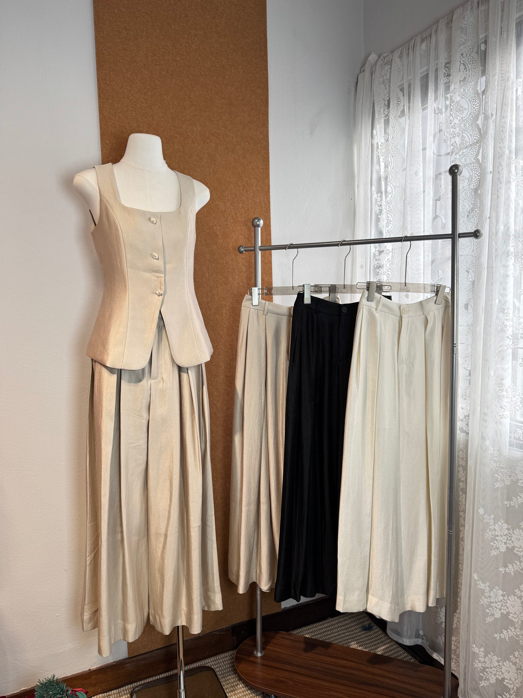 High-Rise Pleated Wide-Leg Palazzo Trousers | Aspen