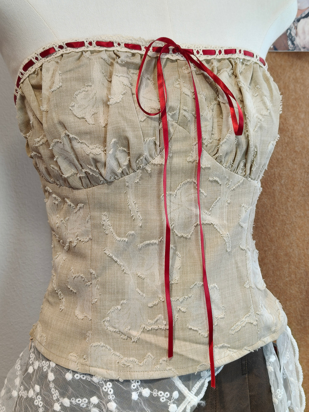 Textured Corset Bustier Top | Priscilla