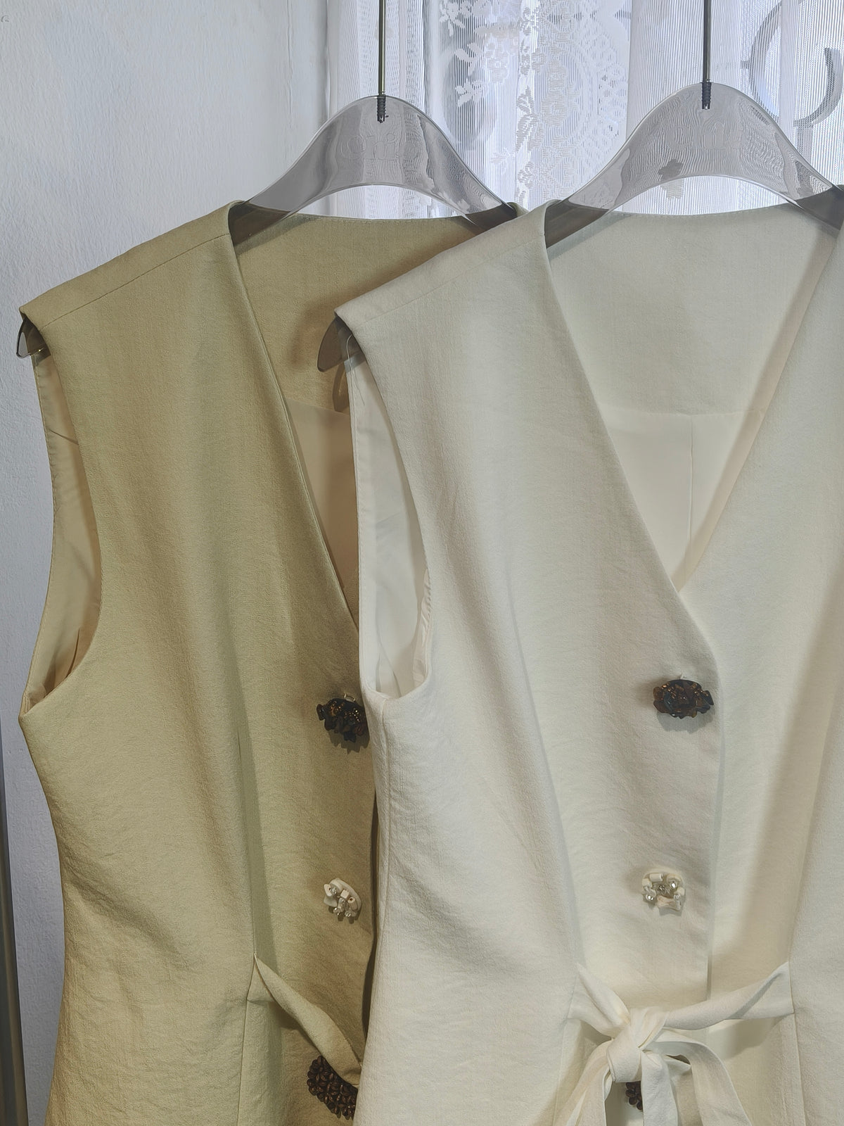 Floral-Button Blazer Vest | Alessia