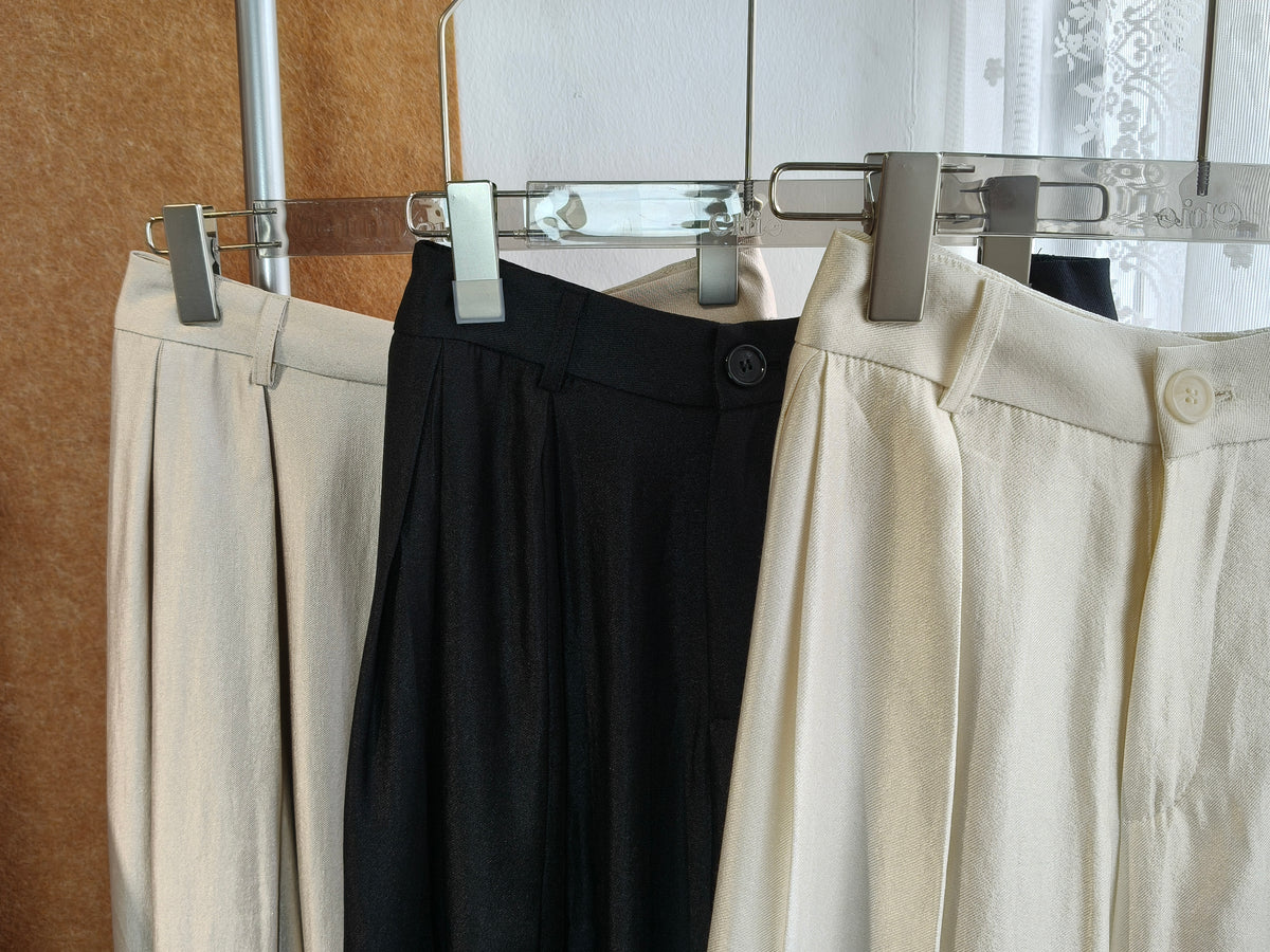 High-Rise Pleated Wide-Leg Palazzo Trousers | Aspen