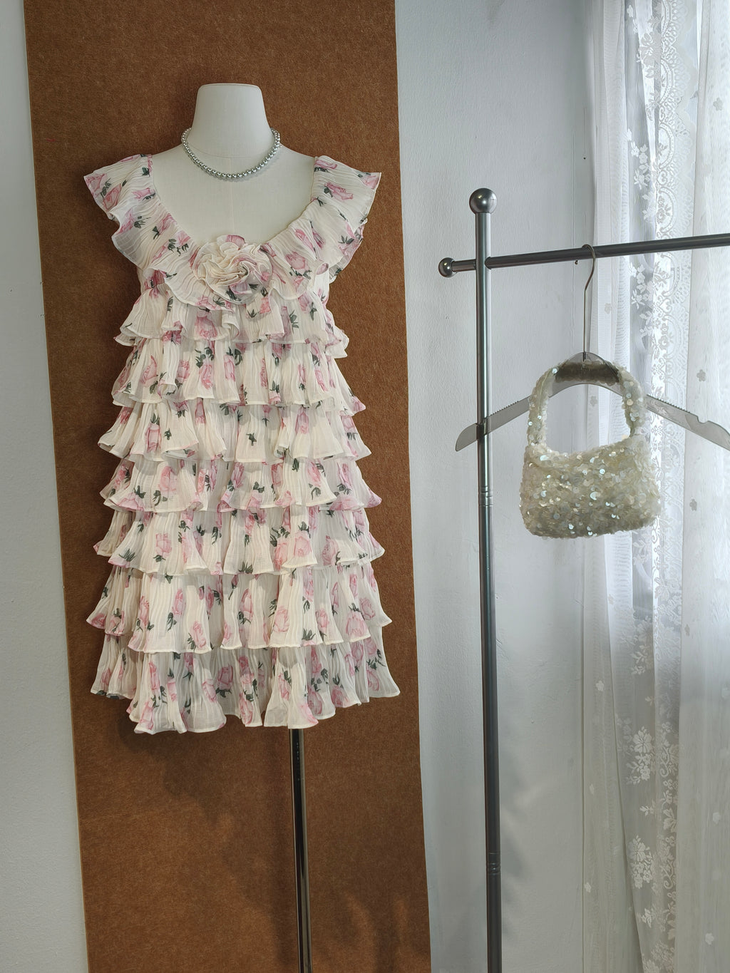 Watercolour Floral Tiered Ruffle Cake Dress | Kynra